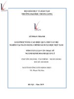 Tóm tắt luận văn thạc sĩ kinh doanh và quản lý giải pháp nâng cao hiệu quả cho vay hộ nghèo tại ngân hàng chính sách xã hội việt nam 