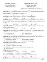 4  đề thi thử tốt nghiệp THPT môn sinh năm 2021   trường THPT chuyên thoại ngọc hầu   an giang   lần 1 (có lời giải chi tiết) 