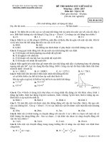 Đề thi khảo sát giữa HK 2 môn Vật lí lớp 10 năm 2016-2017 - THPT Nguyễn Văn Cừ - Mã đề 018