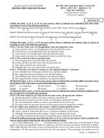 Đề thi thử ĐH đợt 3 năm 2017 môn Anh văn - THPT Trần Hưng Đạo - Mã đề 357