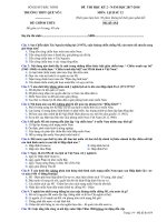 Đề thi HK2 môn Lịch sử lớp 12 năm 2017-2018 - THPT Quế Võ 1 - Mã đề 654