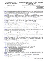 Đề kiểm tra giữa HK2 môn Vật lí 12 năm 2017-2018 có đáp án - Trường THPT Lê Quý Đôn - Mã đề 830
