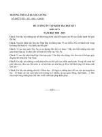 Đề cương ôn tập học kì 1 môn Lịch sử lớp 9 năm 2020-2021 - Trường THCS Lê Quang Cường