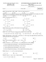 Đề thi định kì lần 2 môn Toán lớp 11 năm 2018-2019 - THPT Chuyên Bắc Ninh - Mã đề 107
