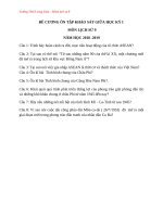 Đề cương ôn tập giữa học kì 1 môn Lịch sử 9 năm 2018-2019 - Trường THCS Long Toàn