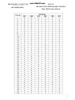 Đáp án đề thi tuyển sinh đại học môn tiếng Nga năm 2012 khối D