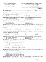 16  đề thi thử THPTQG 2021   môn vật lý   sở GD đt thái nguyên   lần 1   file word có lời giải 