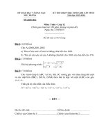 Đề thi chọn HSG cấp tỉnh môn Toán lớp 12 năm 2015-2016 - Sở GD&ĐT Sóc Trăng (Vòng 2)