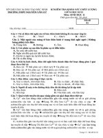 Đề kiểm tra KSCL giữa HK 2 môn Sinh học lớp 11 - THPT Nguyễn Văn Cừ - Mã đề 01