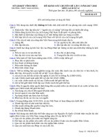 Đề khảo sát chuyên đề lần 1 năm 2018 môn Lịch sử lớp 12 - THPT Tam Dương - Mã đề 479