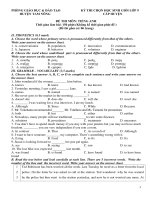 Đề thi chọn học sinh giỏi cấp huyện môn Tiếng Anh 9 năm 2017-2018 có đáp án - Phòng GD&ĐT Tam Nông