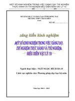 Sáng kiến kinh nghiệm: Một số kinh nghiệm trong việc giảng dạy thí nghiệm thực hành và thí nghiệm biểu diễn môn Vật lý 10