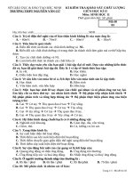 Đề kiểm tra KSCL giữa HK 2 môn Sinh học lớp 11 - THPT Nguyễn Văn Cừ - Mã đề 03