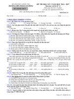 Đề thi HK2 môn Lịch sử lớp 11 năm 2017 - THPT Phạm Văn Đồng - Mã đề 132