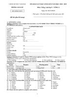 Đề KSCL học sinh giỏi môn Tiếng Anh 9 năm 2018-2019 có đáp án - Phòng GD&ĐT Tam Đảo (Vòng 2)