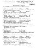 Đề kiểm tra khảo sát giữa HK 2 môn Sinh học lớp 10 - THPT Nguyễn Văn Cừ - Mã đề 001