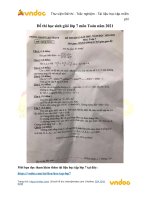 Đề thi HSG Toán 7 năm 2021 Phòng GD&ĐT huyện Lập Thạch, Bắc Giang