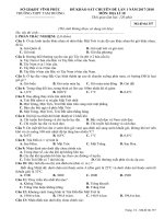 Đề khảo sát chuyên đề lần 1 năm 2018 môn Địa lí lớp 10 - THPT Tam Dương - Mã đề 357