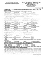 Đề thi thử ĐH đợt 3 năm 2017 môn Anh văn - THPT Trần Hưng Đạo - Mã đề 132