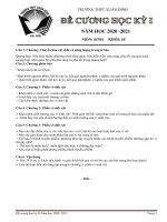 Đề cương ôn tập học kì 2 môn Sinh lớp 10 năm 2020 - 2021 THPT Xuân Đỉnh | Sinh học, Lớp 10 - Ôn Luyện