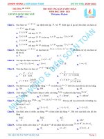 NW365 đề THI THỬ TN12 lần 1 THPT CHUYÊN QUỐC học HUẾ 2020 2021 GV 