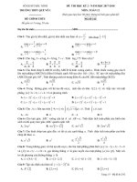 Đề thi HK2 môn Toán lớp 12 năm 2017-2018 - THPT Quế Võ 1 - Mã đề 242