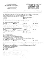 Đề kiểm tra tập trung tuần 27 môn Hóa học lớp 10 năm 2017-2018 - THPT Ngô Gia Tự - Mã đề 017