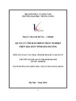 Tóm tắt luận văn Thạc sĩ Kinh doanh và quản lý: Quản lý chi bảo hiểm thất nghiệp trên địa bàn tỉnh Hải Dương