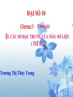 Bài giảng Đại số 10 - Bài 3: Các số đặc trưng của mẫu số liệu (Tiết 2)