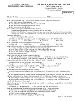 Đề thi HK 2 môn Sinh học lớp 12 năm 2017-2018 - THPT Phạm Văn Đồng - Mã đề 132