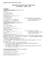 Đề cương ôn tập học kì 1 môn Tiếng Anh lớp 7 năm 2020-2021 - Trường THCS Lê Quang Cường