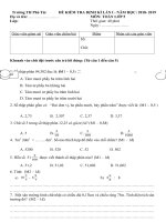 Đề kiểm tra định kì lần 1 môn Toán lớp 5 năm học 2018-2019 - Trường TH Phú Tài