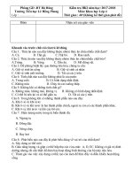 Đề thi học kì 1 môn Khoa học 4 năm 2017-2018 có đáp án - Trường Tiểu học Lê Hồng Phong
