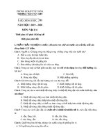Đề thi học kì 2 môn Vật lí lớp 6 năm 2019-2020 có đáp án - Trường THCS Tây Sơn