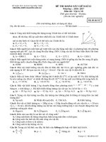 Đề thi khảo sát giữa HK 2 môn Vật lí lớp 10 năm 2016-2017 - THPT Nguyễn Văn Cừ - Mã đề 017