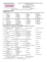 Đề thi thử vào lớp 10 chuyên môn Tiếng Anh năm 2013 - 2014 THPT chuyên Quang Trung có đáp án - Đề số 10 | Tiếng Anh, Đề thi vào lớp 10 - Ôn Luyện