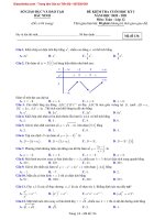Đề kiểm tra cuối học kì 1 môn Toán lớp 12 năm học 2020-2021 – Sở Giáo dục và Đào tạo Bắc Ninh (Mã đề 136)