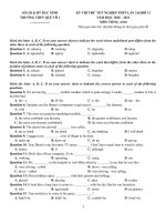 19  đề thi thử TN THPT 2021   môn tiếng anh   THPT quế võ 1   bắc ninh   lần 2   file word có lời giải 