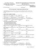 Đề khảo sát chuyên đề lần 1 năm 2018 môn Hoá học lớp 10 - THPT Tam Dương - Mã đề 132