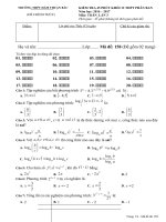 Đề kiểm tra 45 phút lần 3 môn Toán lớp 12 năm 2016-2017 - THPT Hàm Thuận Bắc - Mã đề 158