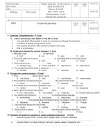Đề thi học kì 2 môn Tiếng Anh lớp 8 năm 2019-2020 có đáp án - Phòng GD&ĐT Quận 2