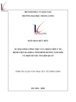 Tóm tắt luận văn thạc sĩ y tế công cộng sự hài lòng công việc của nhân viên y tế bệnh viện đa khoa tỉnh bình dương năm 2020 và một số yếu tố liên quan 