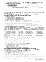 Đề thi HK2 môn Lịch sử lớp 11 năm 2017 - THPT Phạm Văn Đồng - Mã đề 209