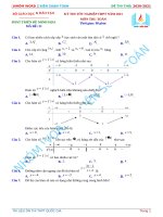 NW358 đề 21 PHÁT TRIỂN đề MINH họa THI TN THPT 2020 2021 chỉ có đề 