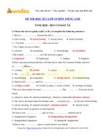 Đề cương ôn thi học kì 2 lớp 10 môn tiếng Anh năm 2021