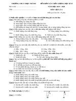 Đề thi học kì 2 môn Vật lí lớp 6 năm 2019-2020 có đáp án - Trường THCS Trực Thành