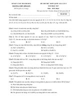 Đề thi thử lần 1 THPT Quốc gia năm 2017 môn Hóa học có đáp án - Trường THPT Bỉm Sơn