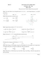 7  đề thi thử TN THPT 2021   môn toán   penbook   đề số 7   file word có lời giải 