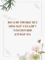 Bộ 12 đề thi học kì 2 môn Ngữ Văn lớp 7 năm 2019-2020 (Có đáp án)