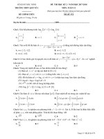 Đề thi HK2 môn Toán lớp 12 năm 2017-2018 - THPT Quế Võ 1 - Mã đề 474